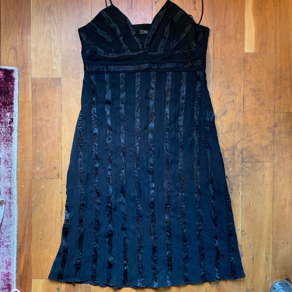 Wendy Hil Black Spaghetti Strap Midi Dress